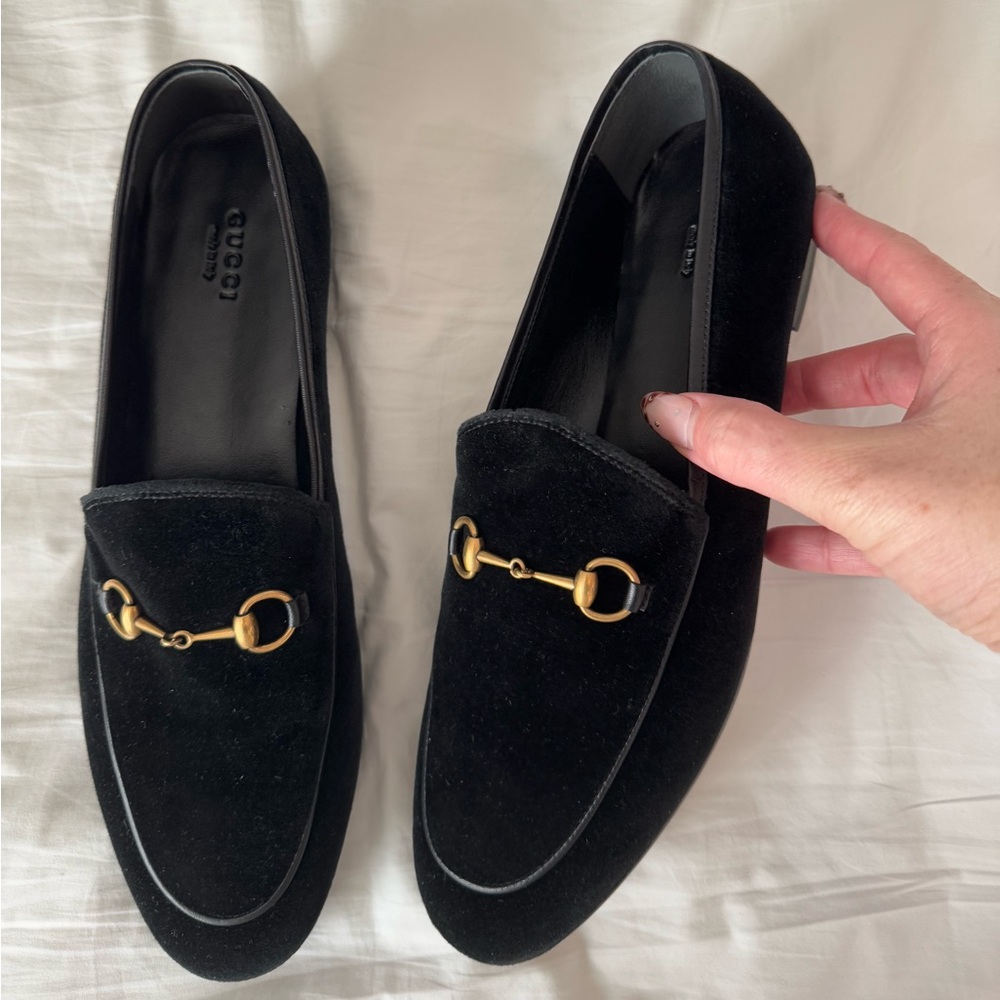 Gucci Jordaan Velvet Loafers - Picture 8 of 11